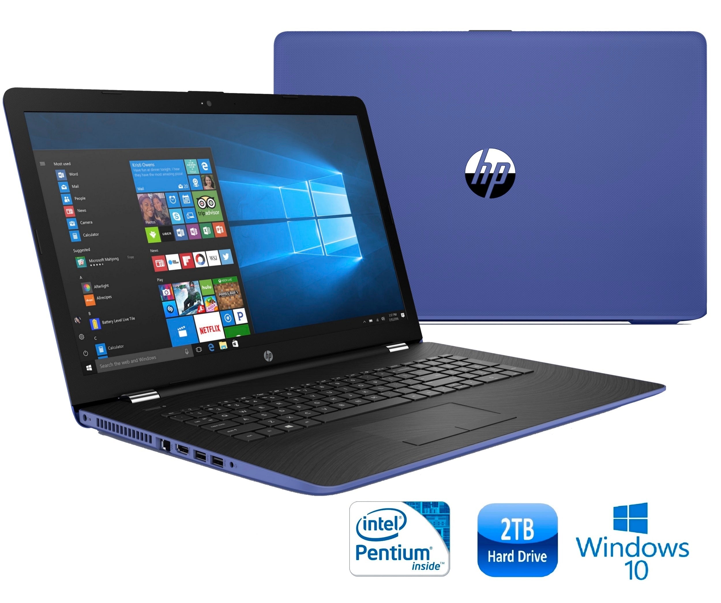 HP 17-bs011ds 17.3" HD+ Laptop, Intel Celeron N3710, 8GB RAM, 2TB HDD, Windows 10 (Refurbished)