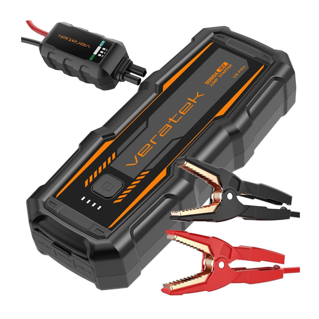 Veratek V8 Pro 3000A Jump Starter 20,000mAh 12V Battery Booster Pack