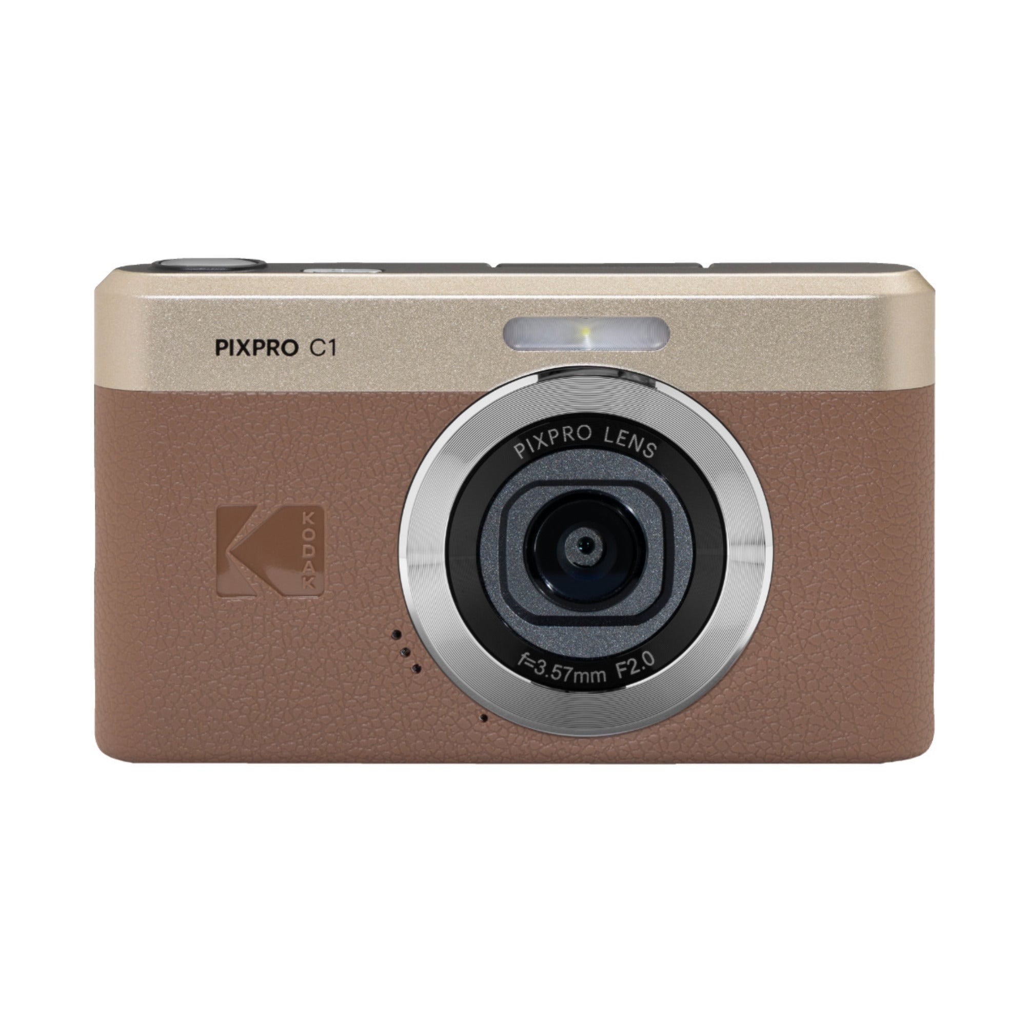 KODAK PIXPRO C1 13MP Digital Camera (Brown) with MicroSD Card and Card Reader