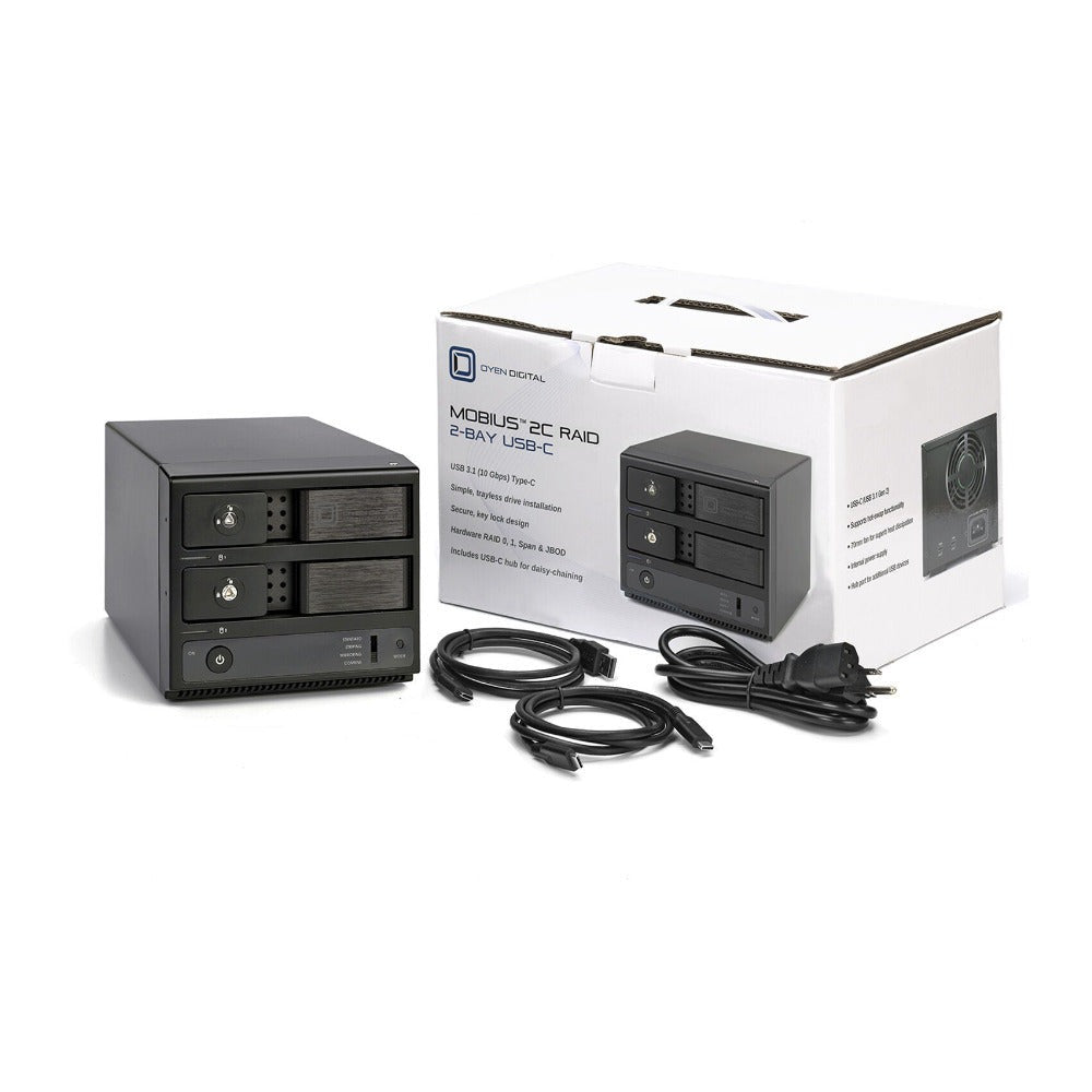Oyen Digital Mobius 2C 24TB 2-Bay USB 3.2 Gen 2 RAID Array (2 x 12TB HDDs)