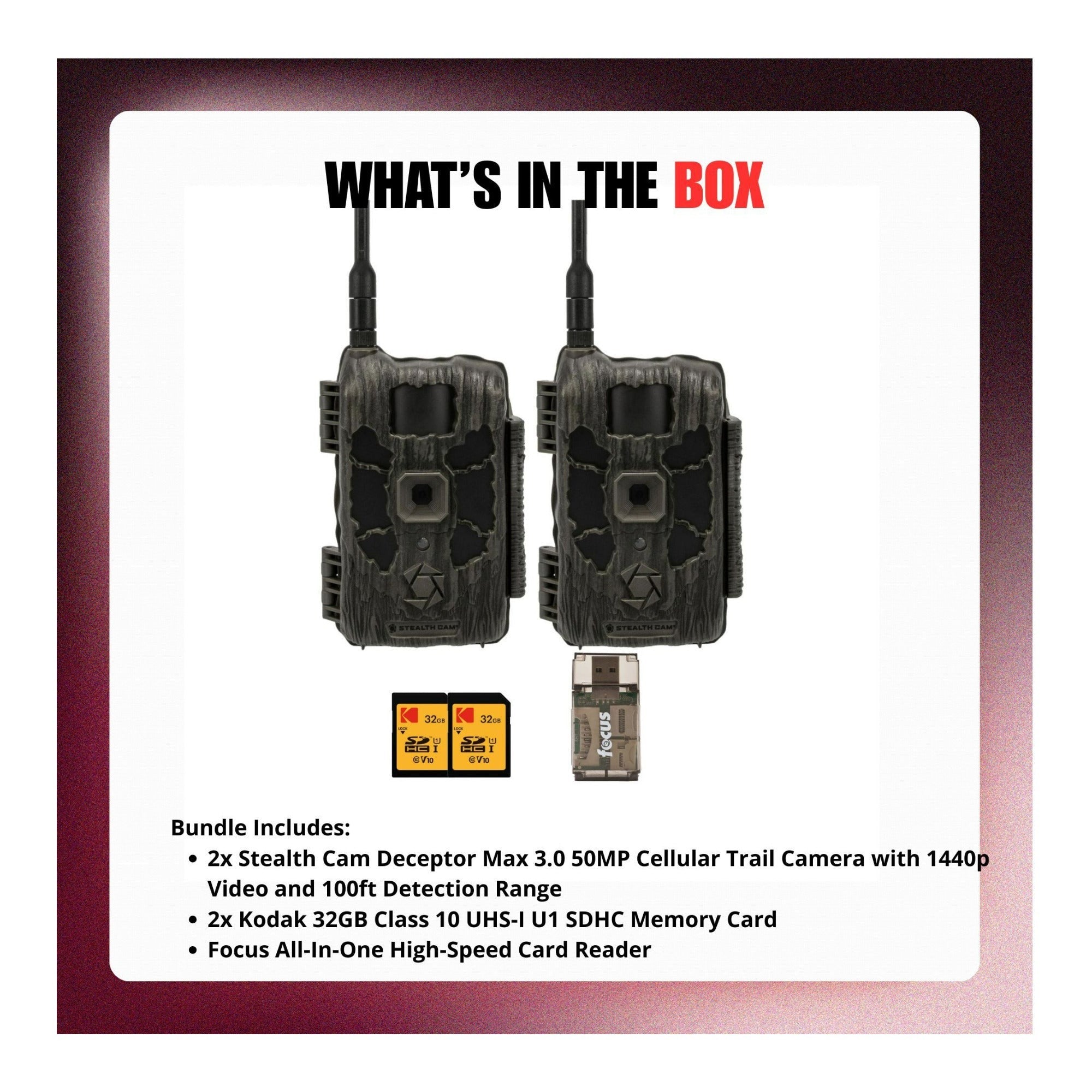 Stealth Cam Deceptor Max 3.0 Cellular Trail Camera (2-Pack) with Accessories