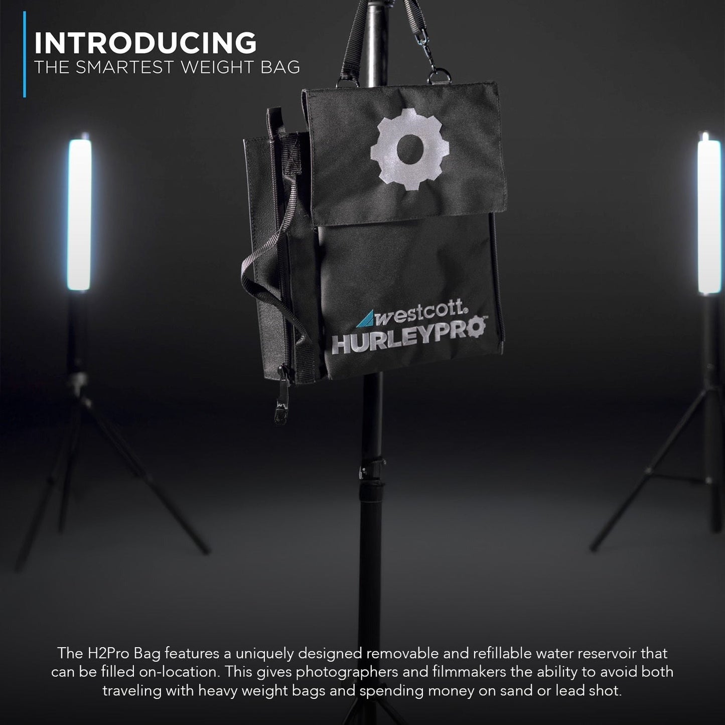 Westcott Air Cushioned Heavy-Duty Light Stand (8 Feet) and HurleyPro H2Pro Weight Bag Bundle
