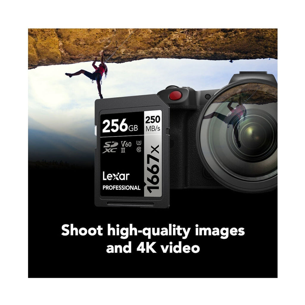 Lexar Professional SDXC 1667X UHS-II V60 4K 256GB Memory Card (2-Pack)