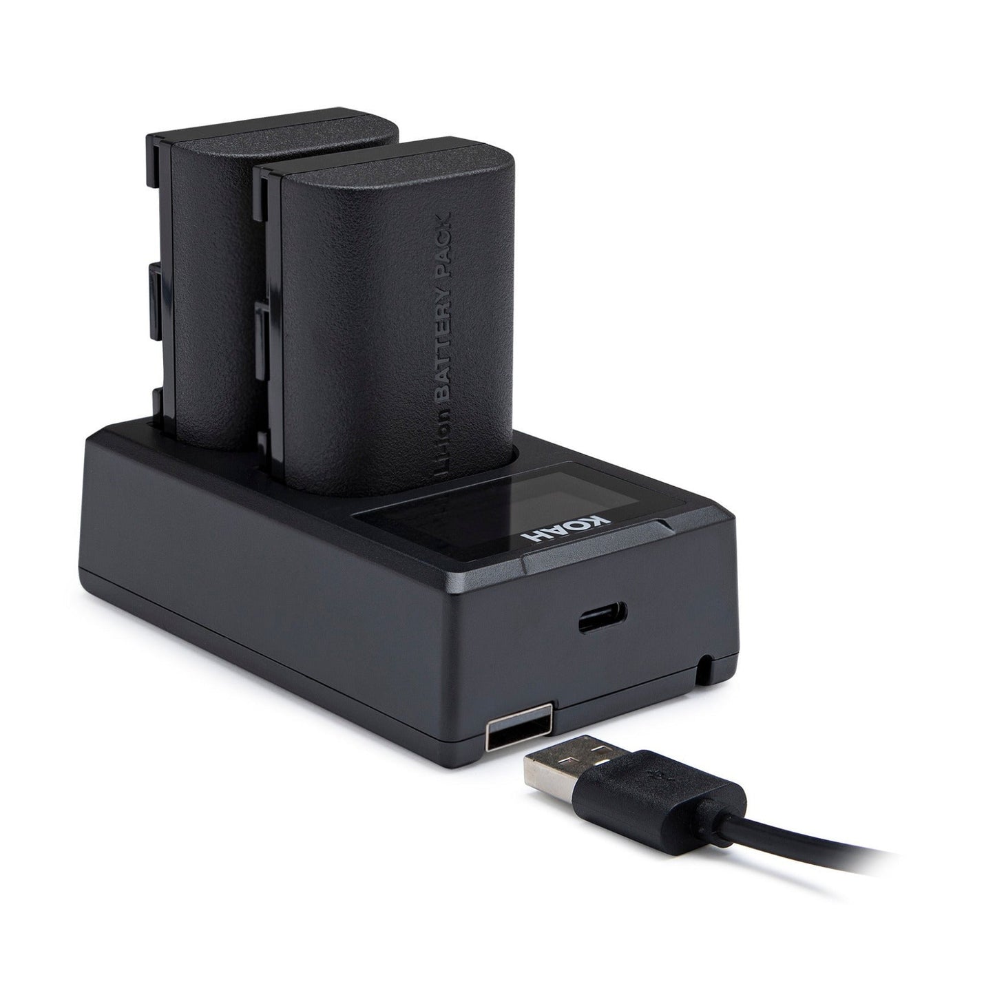 Koah Rechargeable 2250mAh Replacement Batteries for Canon LP-E6NH (2-Pack) and Dual LCD Charger