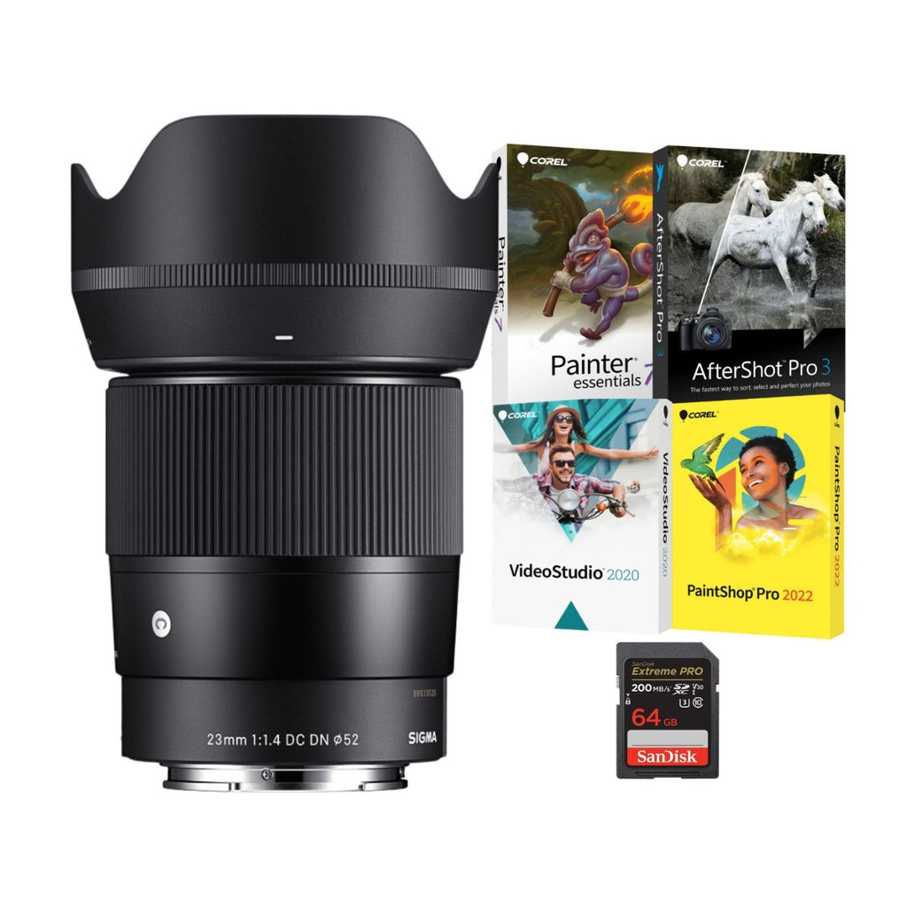 Sigma 23mm F1.4 DC DN Contemporary Large Aperture Lens (Sony E-Mount) Bundle