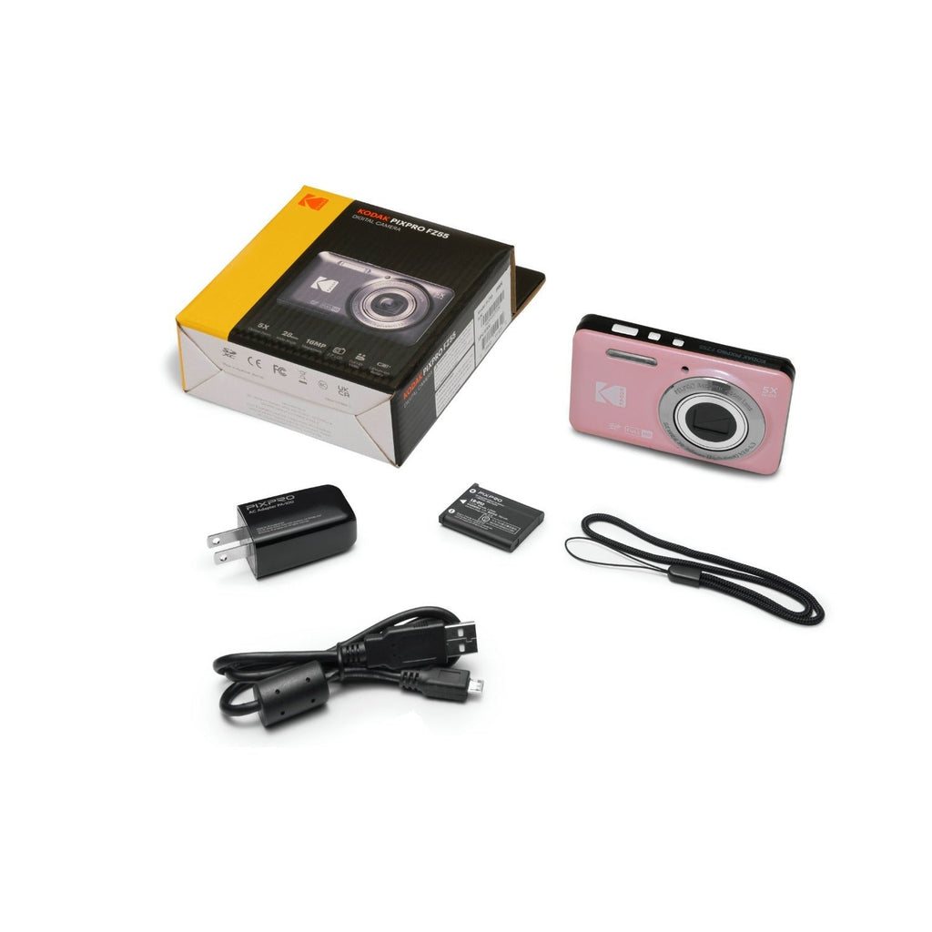 Kodak PixPro Friendly Zoom FZ55 16MP 1080p Full HD Digital Camera (Pastel Pink)
