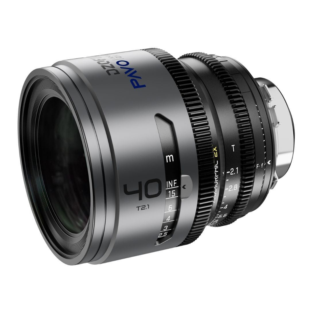 DZOFilm PAVO 40mm Anamorphic 2x T2.1 Blue Coating PL or EF Mount Lens (Space Gray and Black)
