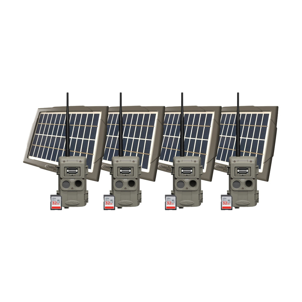 Cuddeback Cuddelink Strobe Camera (4-Pack) with Charging Accessories and SD Cards Bundle