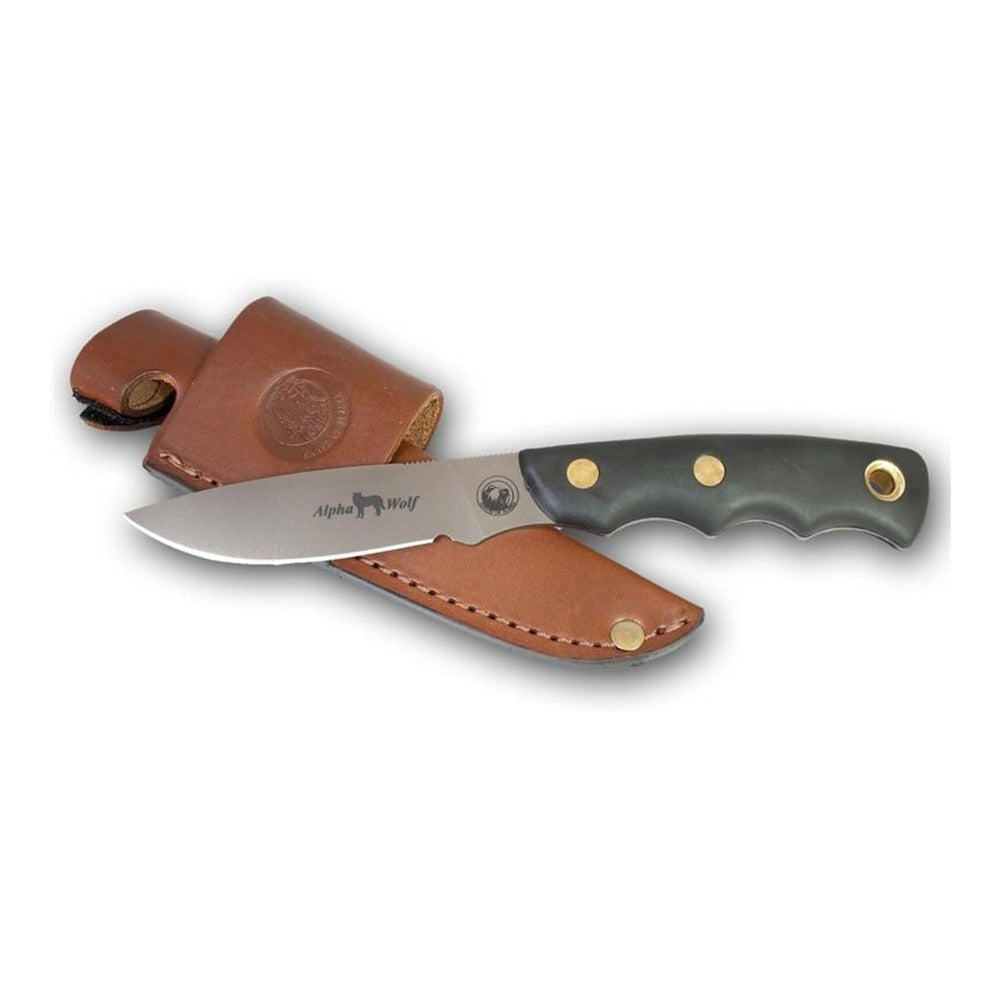 Knives of Alaska Alpha Wolf Knife Full Tang with Razor-Sharp Drop Point Blade
