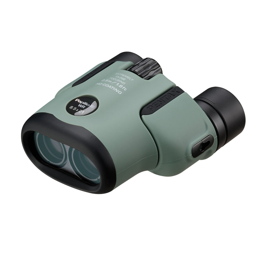 Pentax Papilio III 8.5x21 WR Binoculars with HD Coated 50cm Close Focus (Olive) (Open Box)