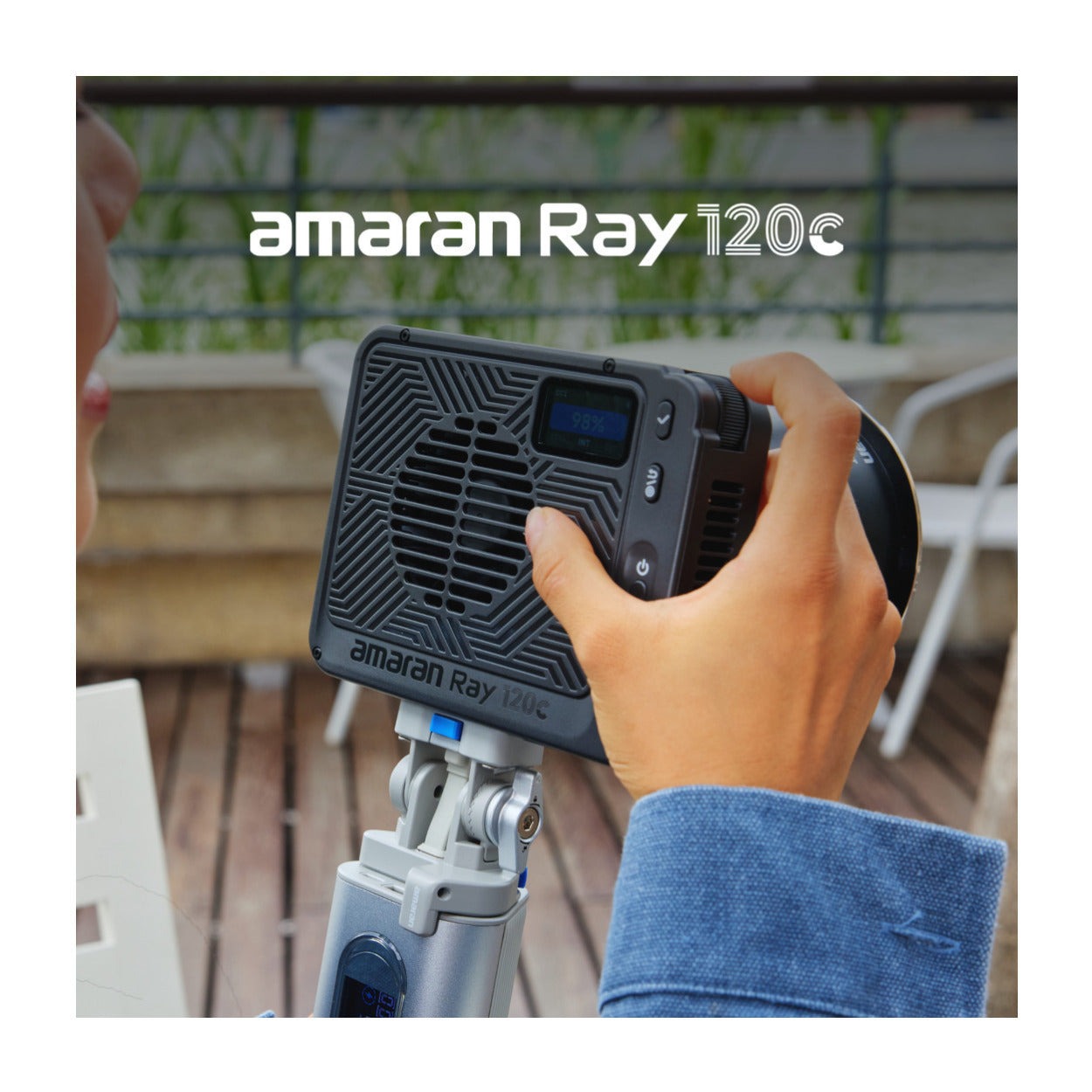 Amaran Ray 120c RGB LED Video Light (US) with Light Dome 60 2ft Circular Bowens Mount Softbox