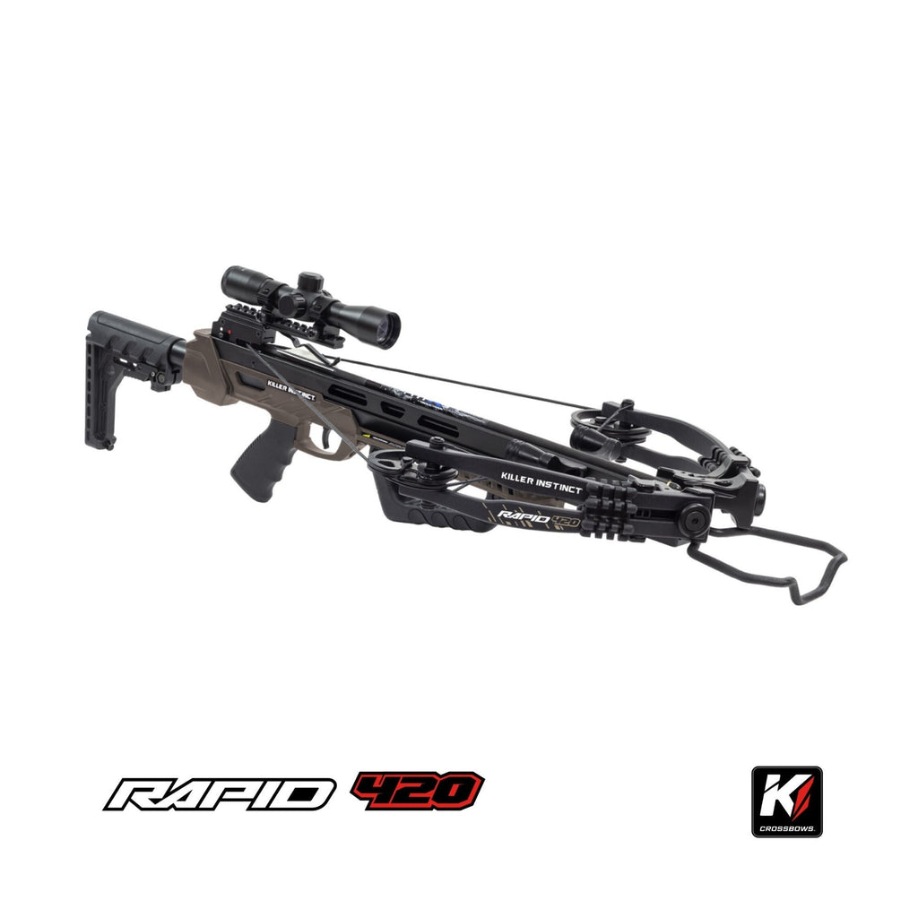 Killer Instinct Rapid 420 Crossbow with Crank and Broadheads Bundle