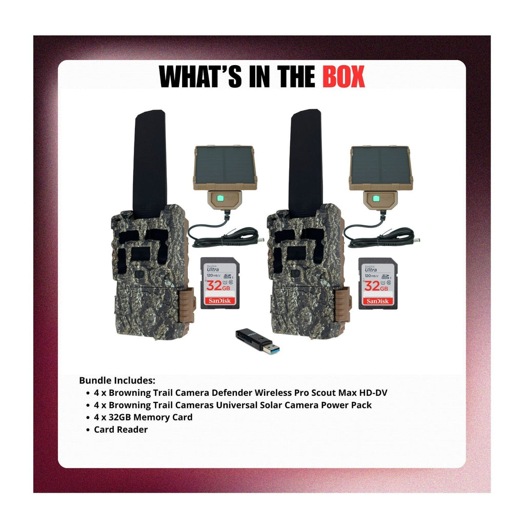 Browning Trail Camera Defender Wireless Pro Scout Max HD-DV (2-Pack) Bundle