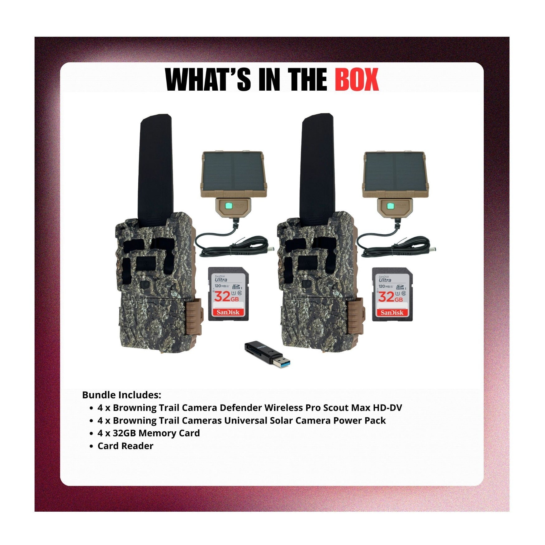 Browning Trail Camera Defender Wireless Pro Scout Max HD-DV (2-Pack) Bundle
