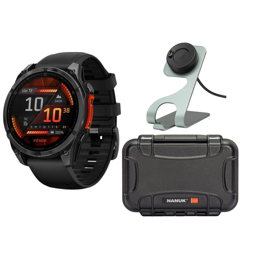 Garmin Fenix 8 51mm GPS Smartwatch with 1.4-Inch AMOLED Display (Slate Gray and Black) Bundle