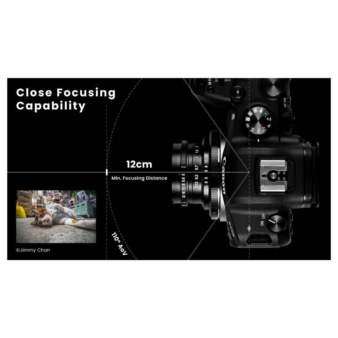 Laowa 15mm f5 Cookie FF Lens with 110-Degree Angle of View and Compact Body (Black, Canon RF Mount)