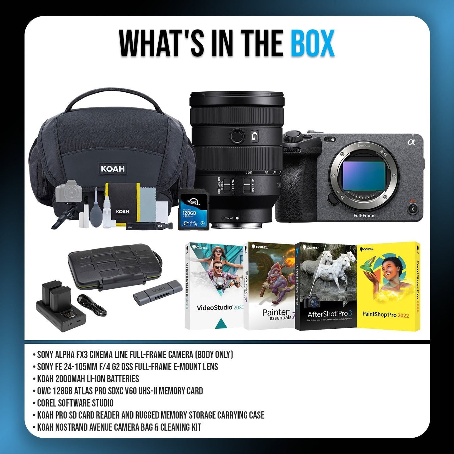 Sony FX3A Full-Frame Cinema Camera with 24-105mm f/4 G2 OSS Bundle