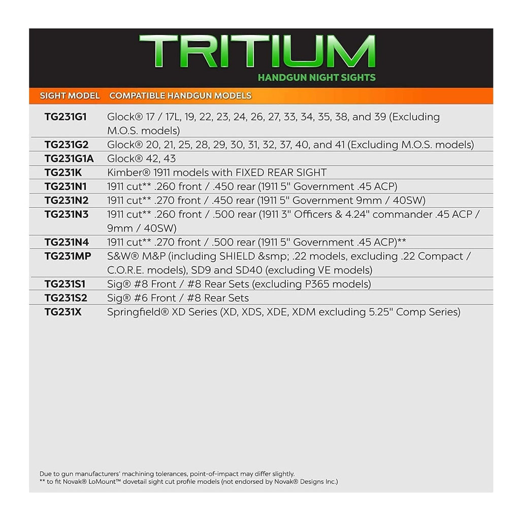 TruGlo Tritium Fiber Optic Sight (Glock Low Set)