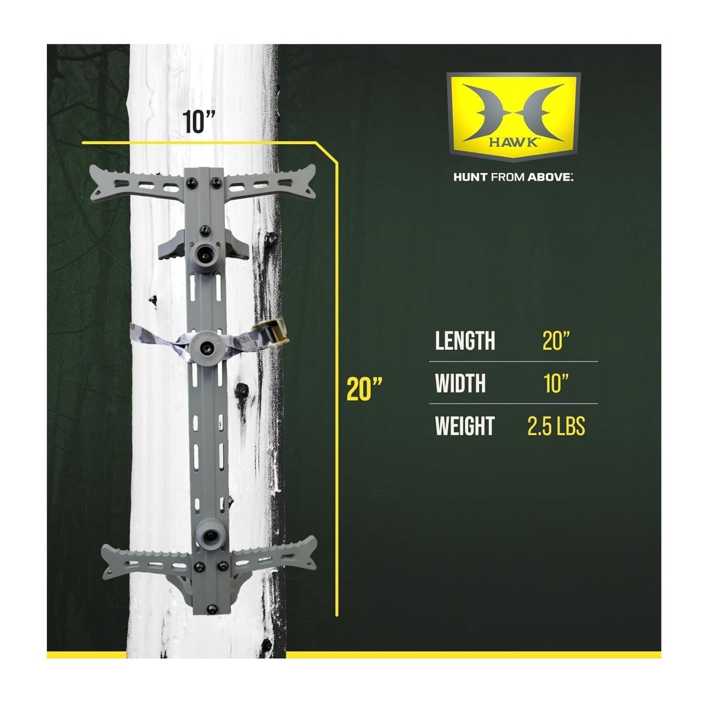 Hawk Helium 20-Inch Aluminum Tree Stand Climbing Stick Gen 2 (1-Pack)