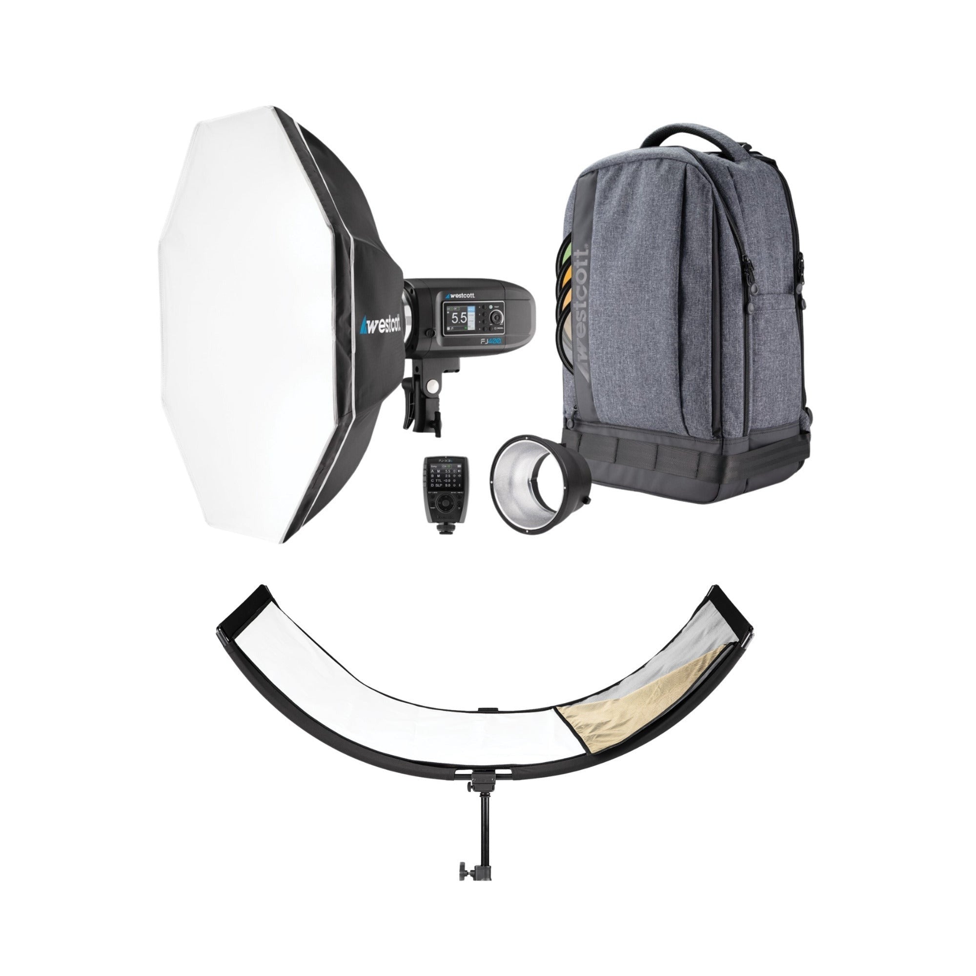 Westcott FJ400 Strobe 1-Light Backpack Kit with FJ-X3 S Wireless Trigger Bundle