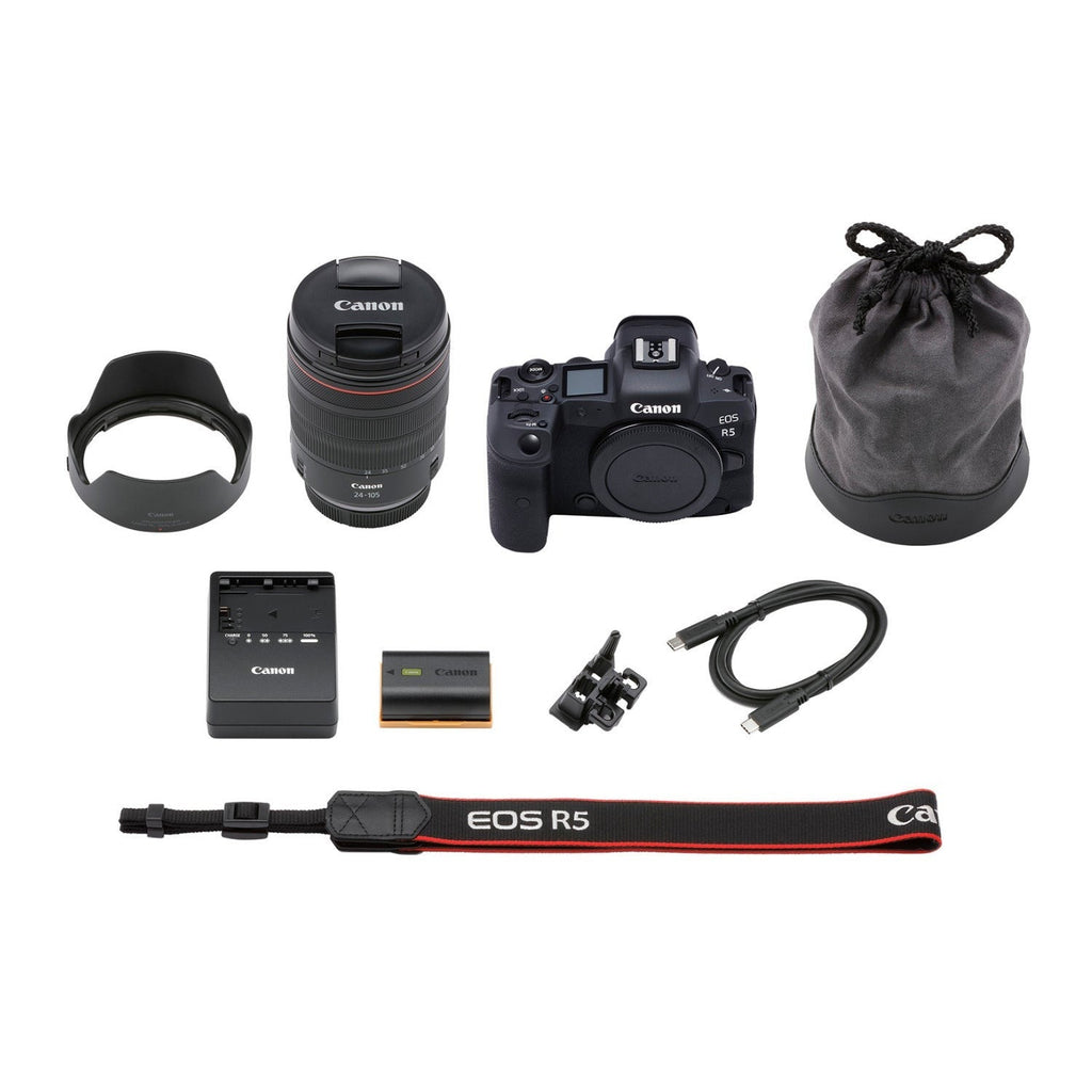 Canon EOS R5 Mirrorless Digital Camera with RF 24-105mm f/4 L IS USM Lens Bundle