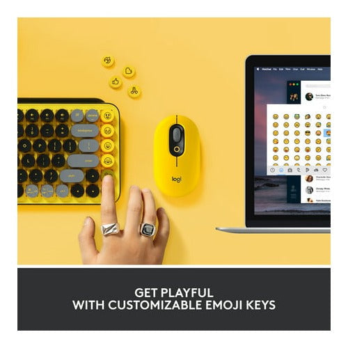 Logitech POP Keys Wireless Mechanical Keyboard with Emoji Keys - Blast Yellow