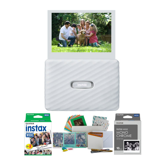 Fujifilm Instax Link Wide Instant Photo Printer with Instant Film and Monochrome Film Bundle