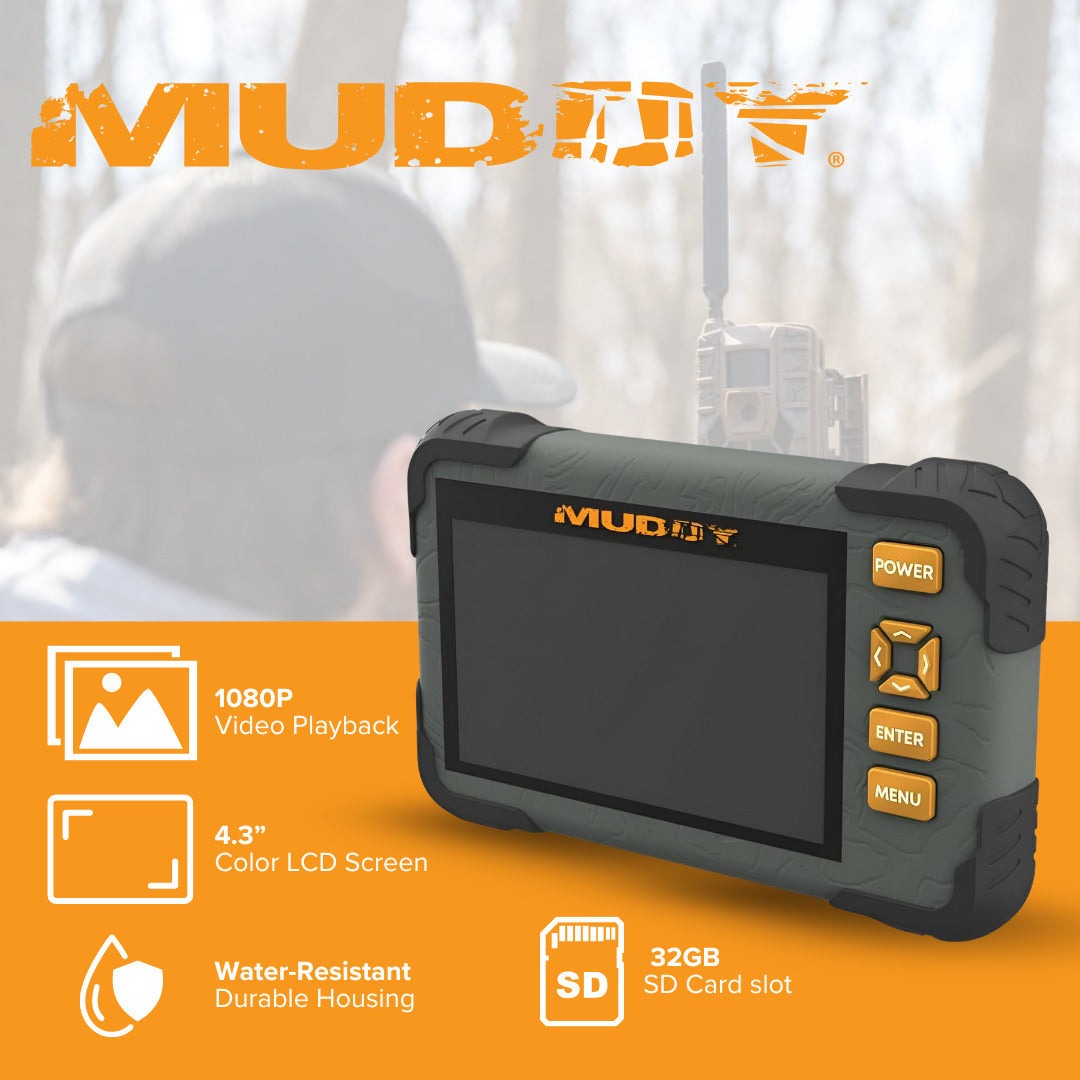 Muddy Dual Camera Ground Mount with Threaded Receiver (Black, 4-Pack) with SD Card Reader Bundle