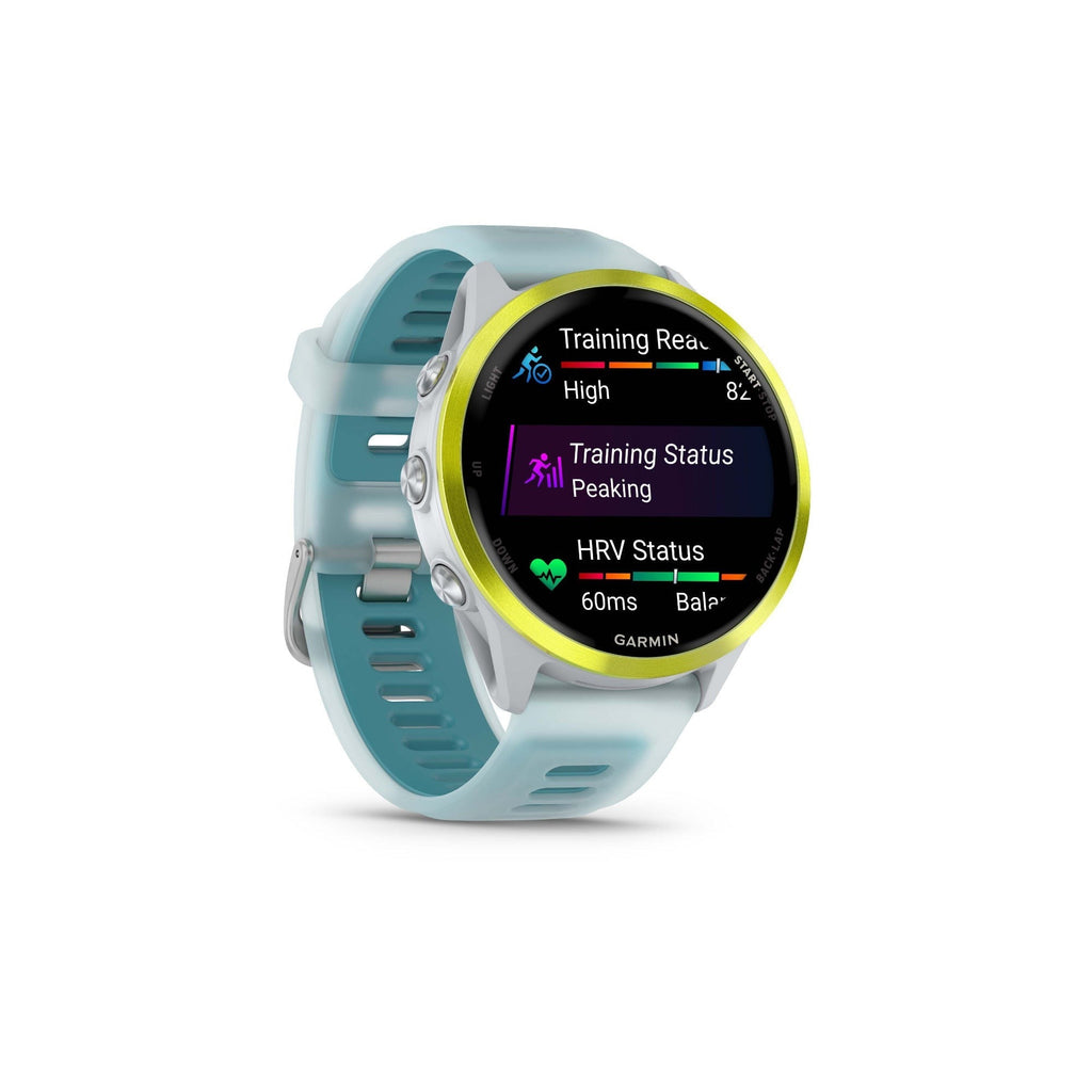 Garmin Forerunner 570 47mm (Yellow/Turquoise) GPS Smartwatch with Earbuds Bundle