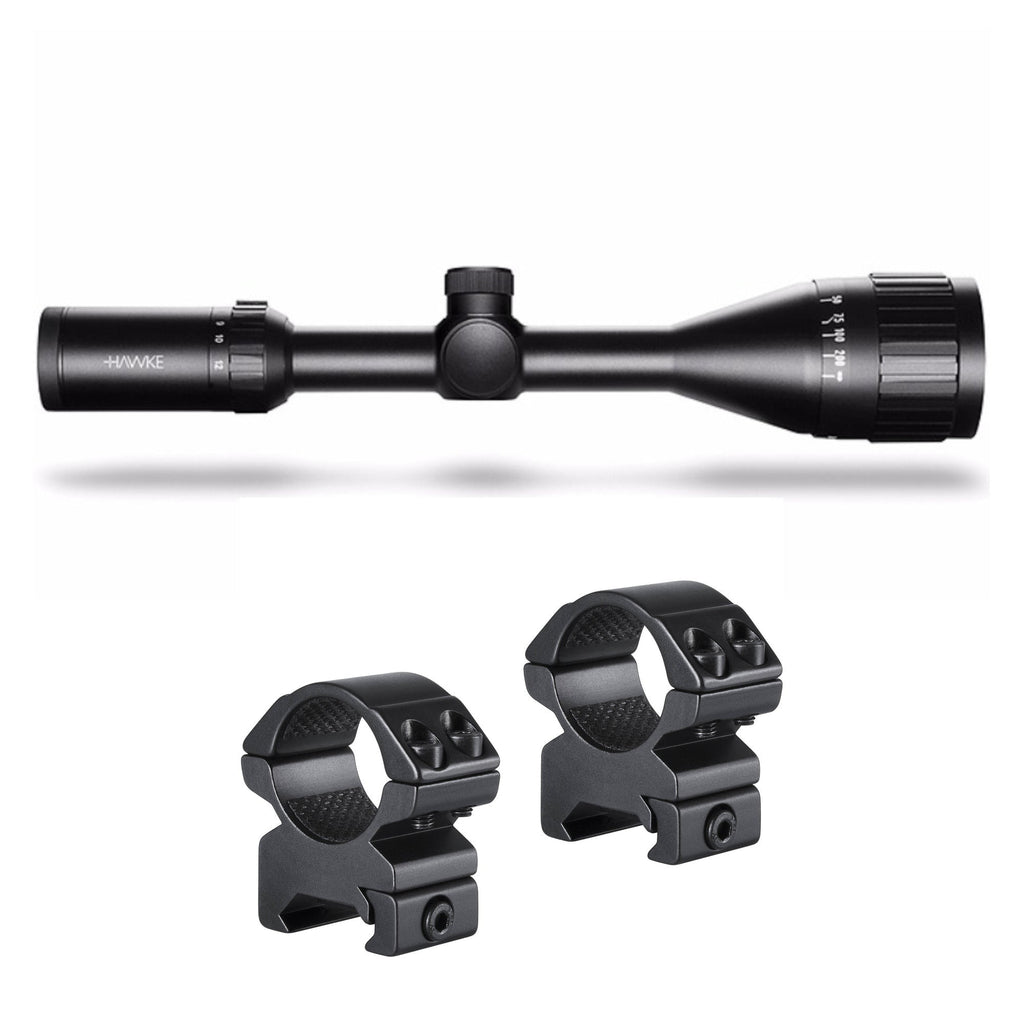 Hawke Sport Optics Vantage HD 4-12X50AO Mil Dot IR Riflescope with 2-Piece Rings