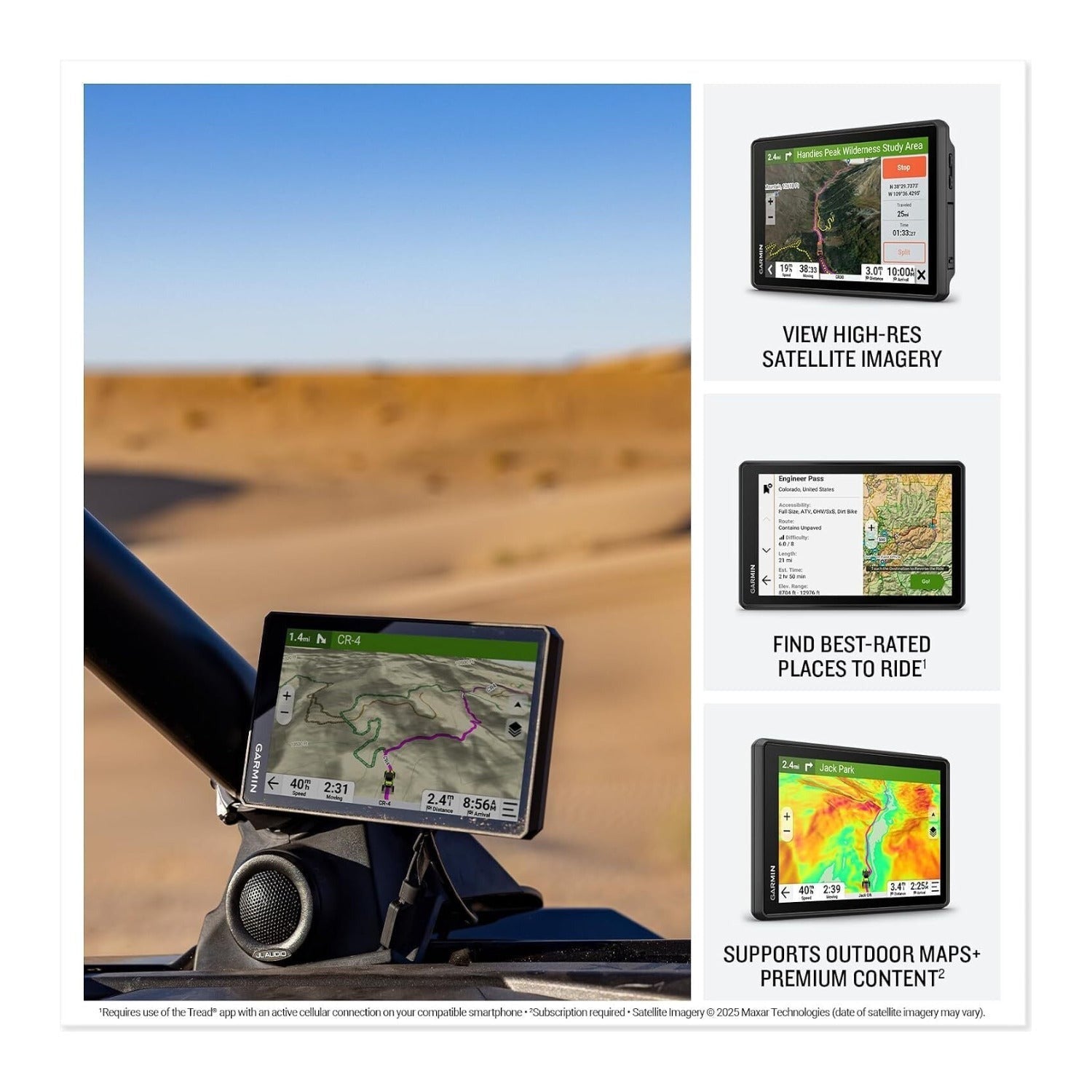 Garmin Tread 2 - SxS Edition, Rugged 8-inch Powersport Navigator for Thrilling Off-Road Rides