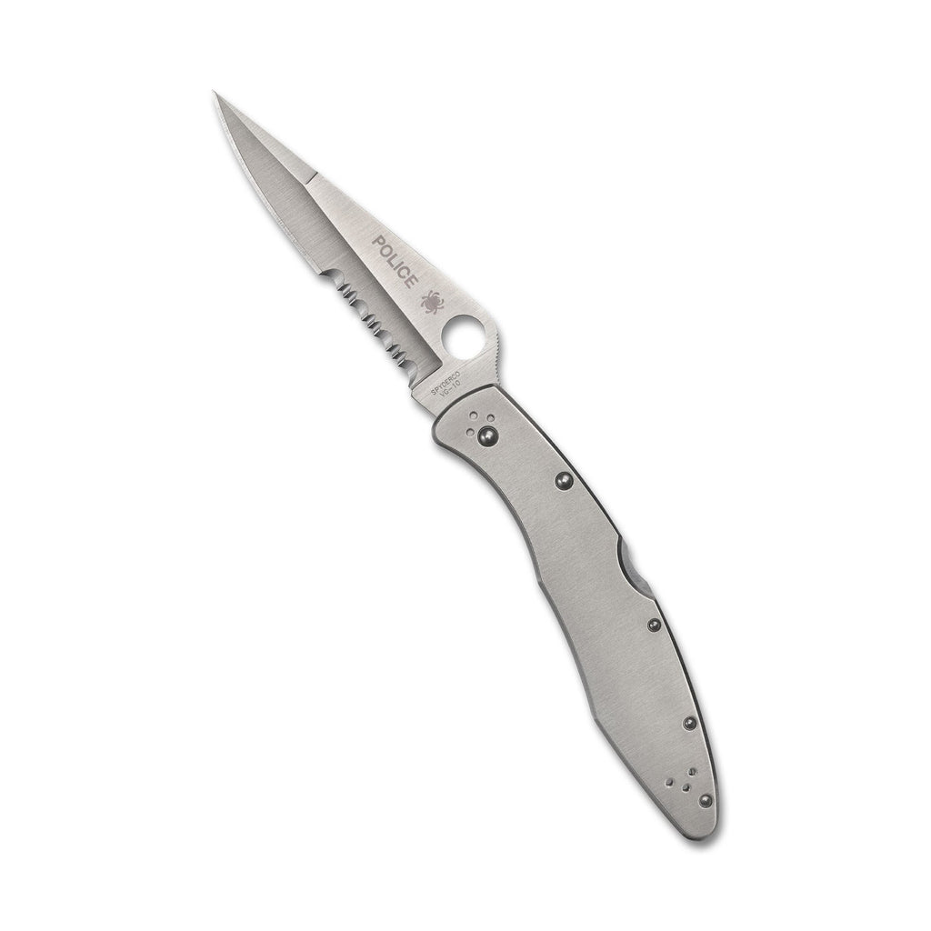 Spyderco Partially Serrated Edge Police Model Folding Knife with VG-10 Steel