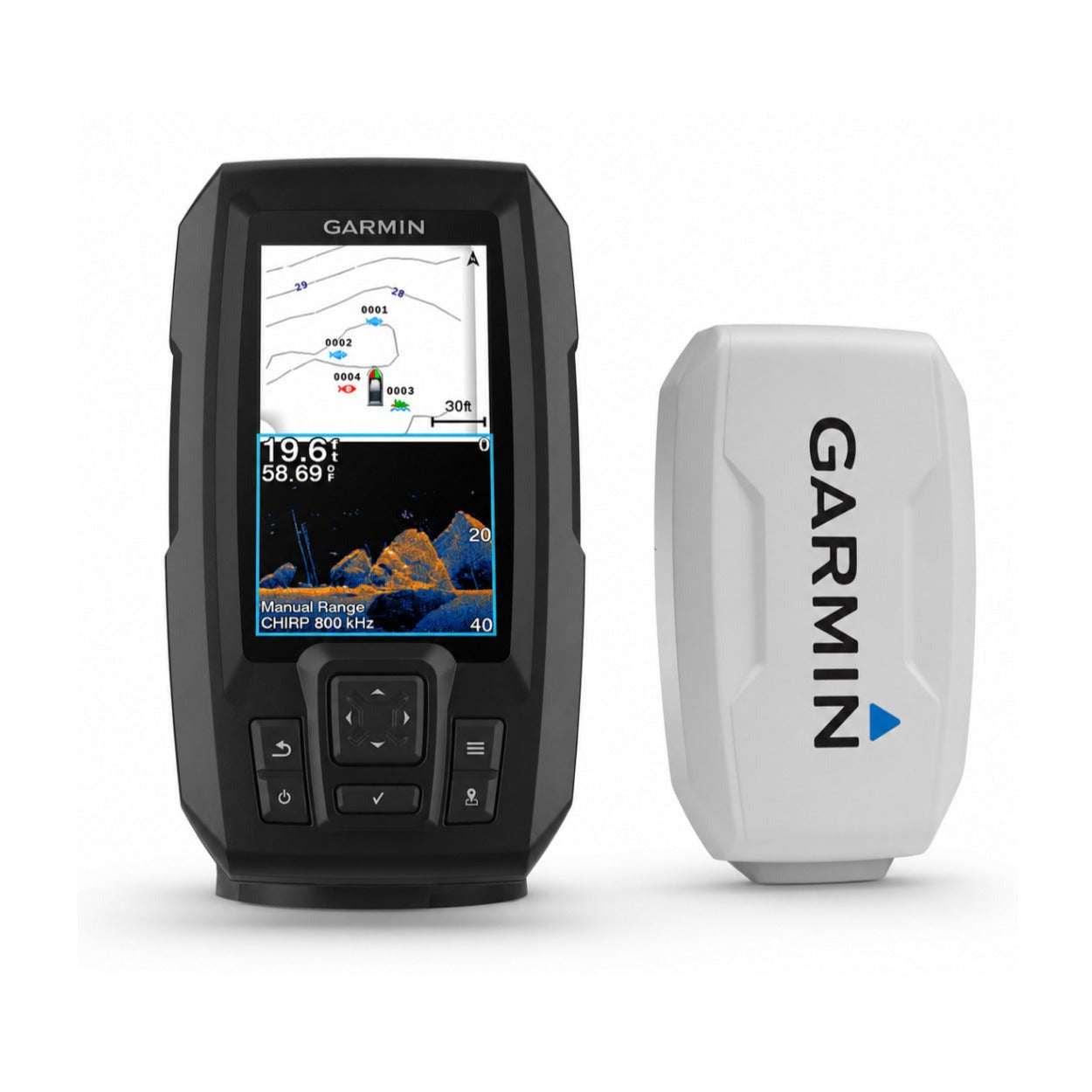Garmin STRIKER Vivid 4cv GPS Fishfinder Bundle with GT20-TM Transducer and Protective Display Cover