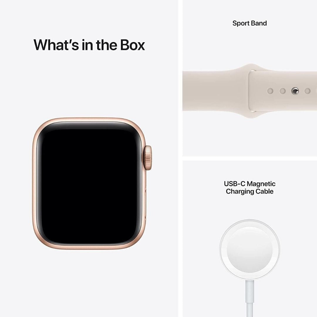 Apple Watch SE | GPS | 40mm | Gold Aluminum Case| Starlight Sport Band | Renewed Premium