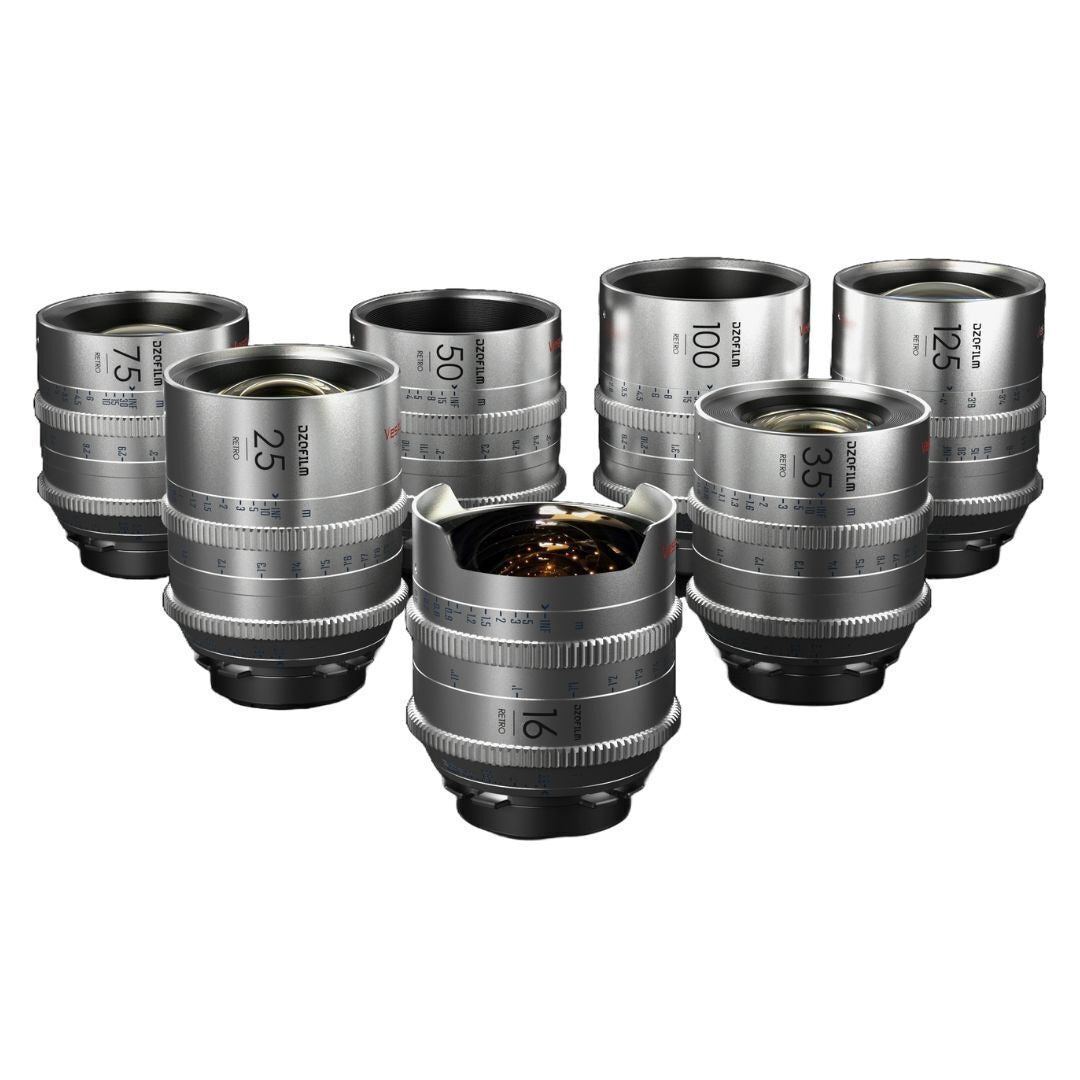 DZOFilm VESPID Retro 7-Lens Kit 16mm, 25mm, 35mm, 50mm, 75mm, 100mm, and 125 mm with Hard Case