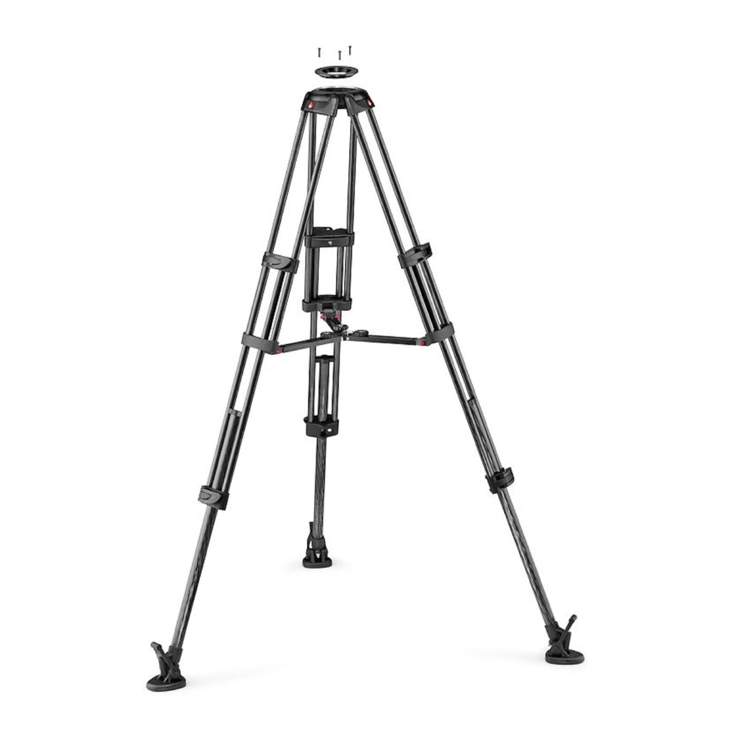 Manfrotto Carbon Fiber Twin Leg Video Tripod with Middle Spreader