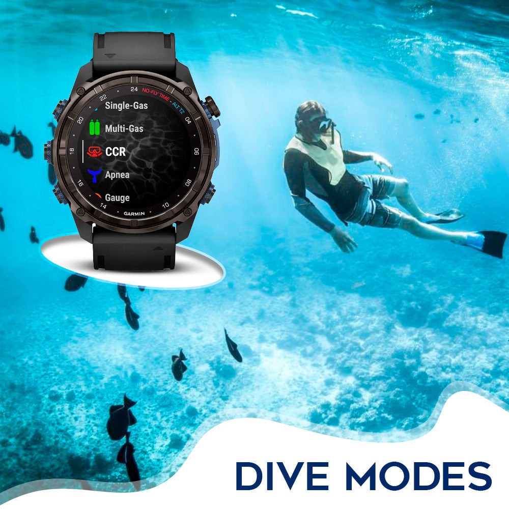 Garmin Descent Mk3i Watch-Style 51mm Dive Computer (Carbon Gray, Black Band) Bundle