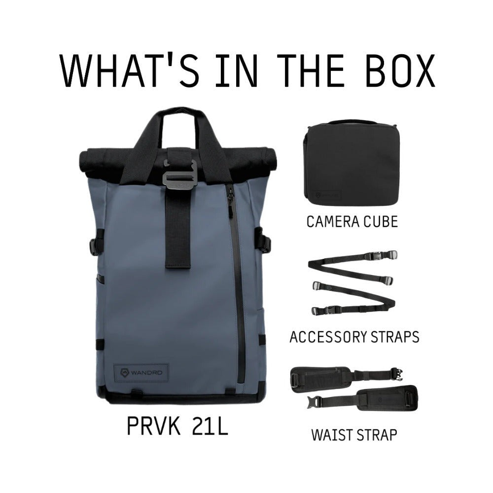 WANDRD PRVKE 21L Weather-Resistant Backpack (Aegean Blue, Photography Bundle)