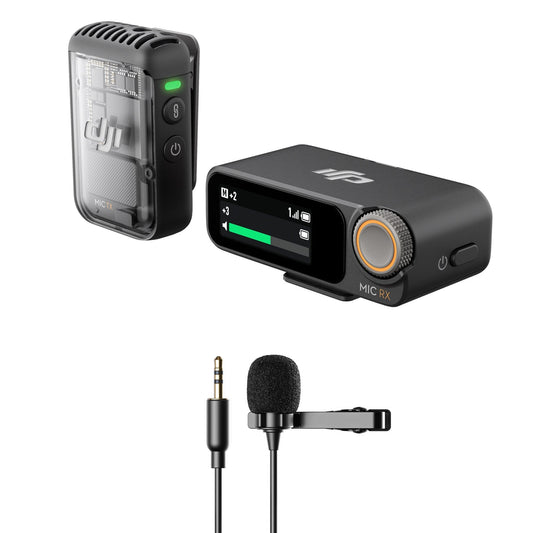 DJI Mic 2 DJI Mic 2 (1 TX + 1 RX) with Omnidirectional Condenser Lavalier Microphone Bundle