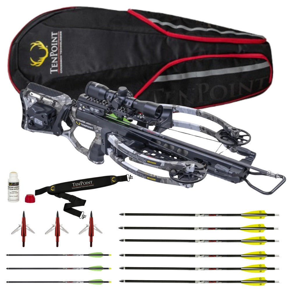 TenPoint Phantom Decock Moss Green 400 FPS Reverse-Draw Crossbow Bundle with Accessories