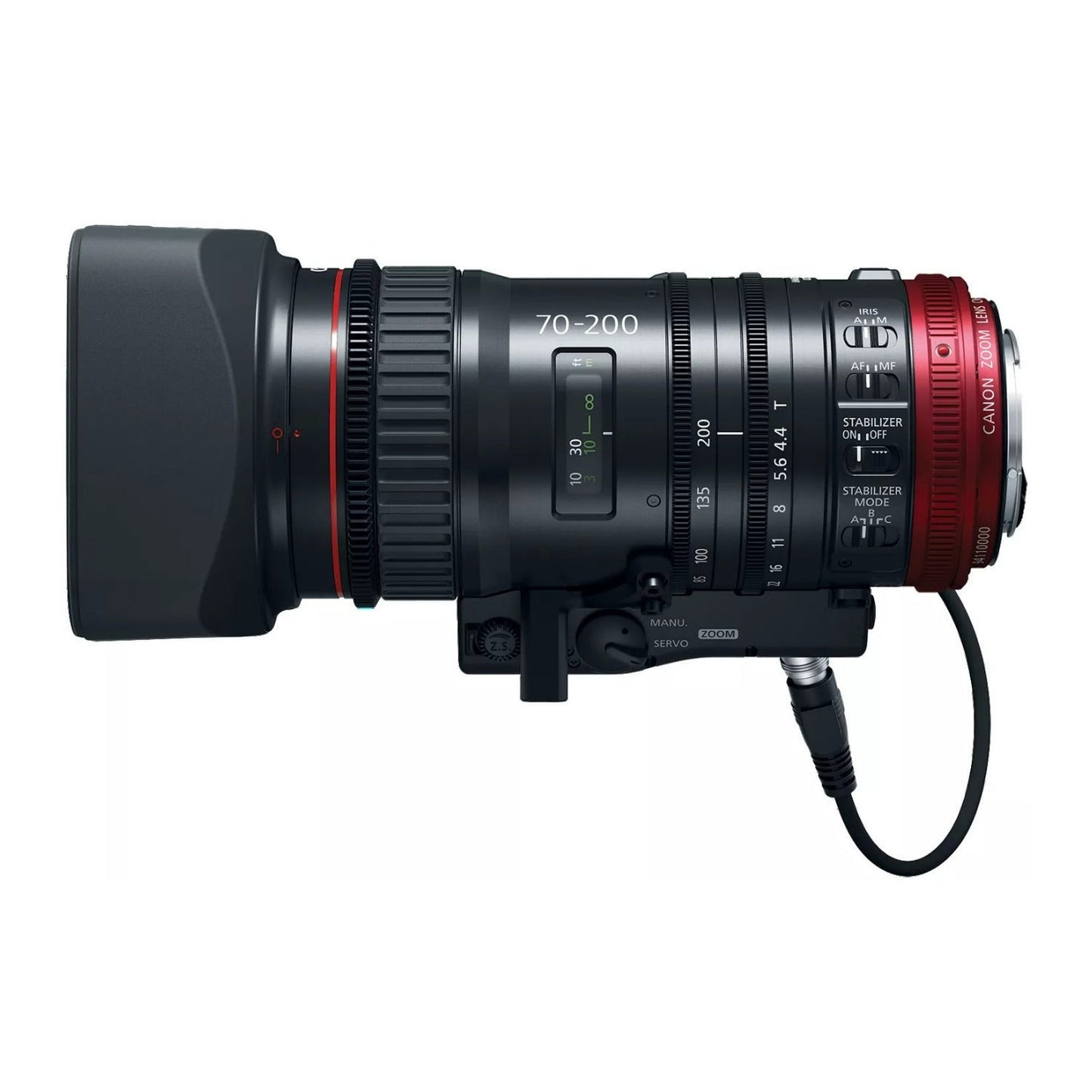 Canon Compact-Servo 70 to 200mm T4.4 EF Lens with 4K Optical Performance and 2.8x Zoom Magnification