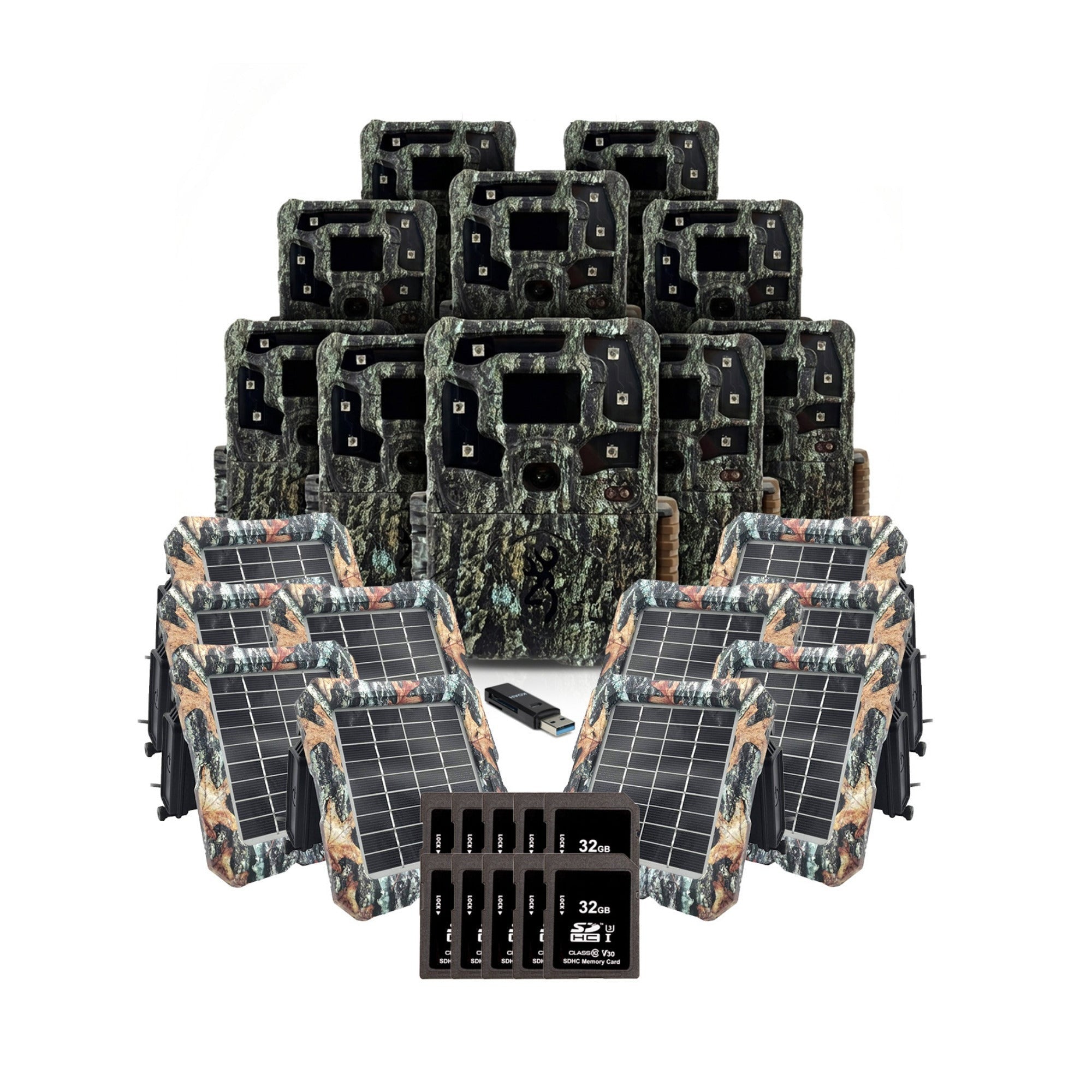 Browning Trail Cameras Strike Force Pro X Trail Camera Bundle (10-Pack, Camo)
