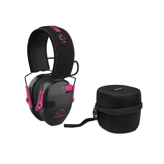 Walker's Razor Junior Hearing Protection Muff (Pink) with Protective Case