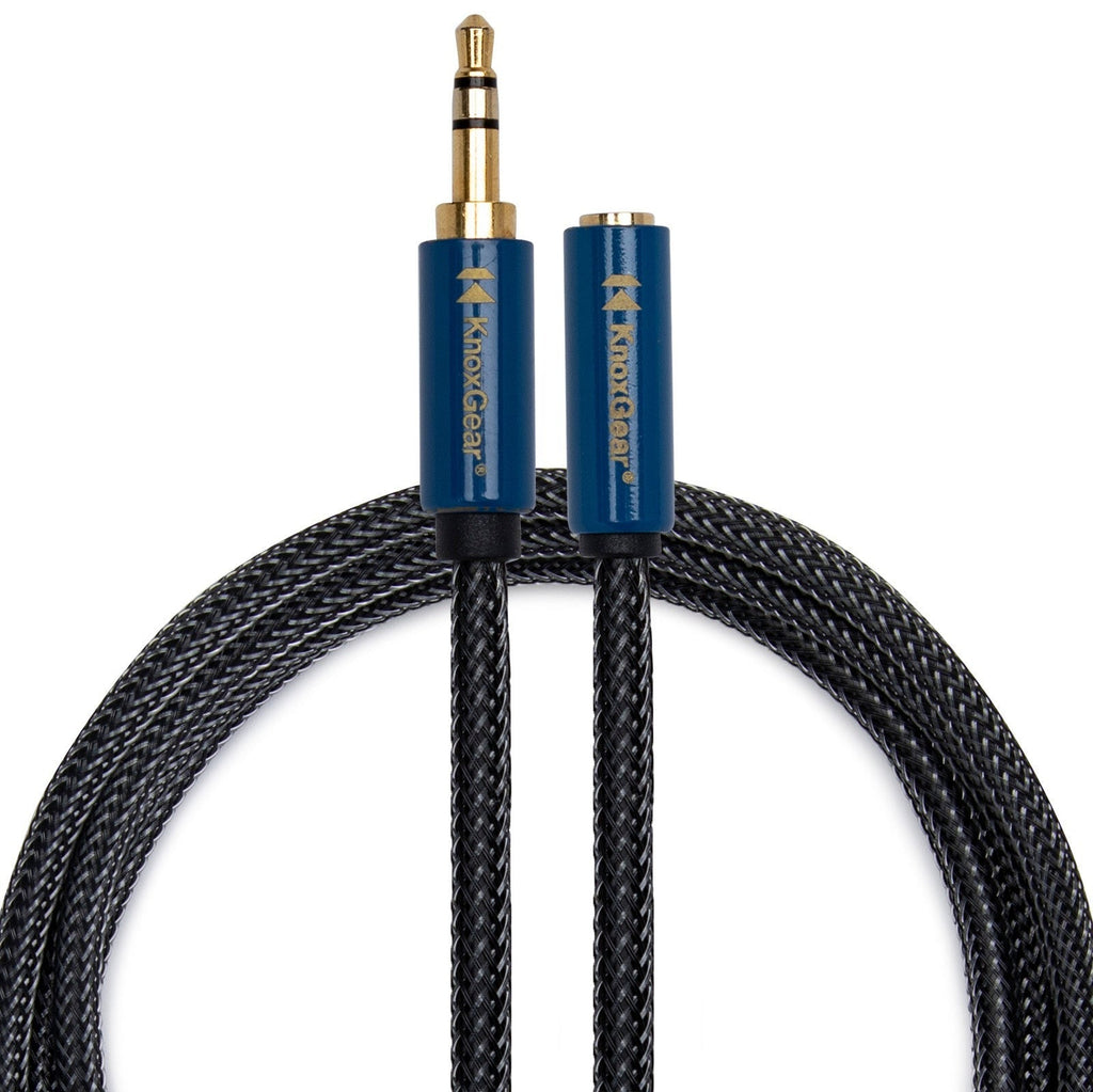 Knox Gear Nylon Braided 3.5mm Male-Female Audio Extension Adapter Cable (6-Feet)