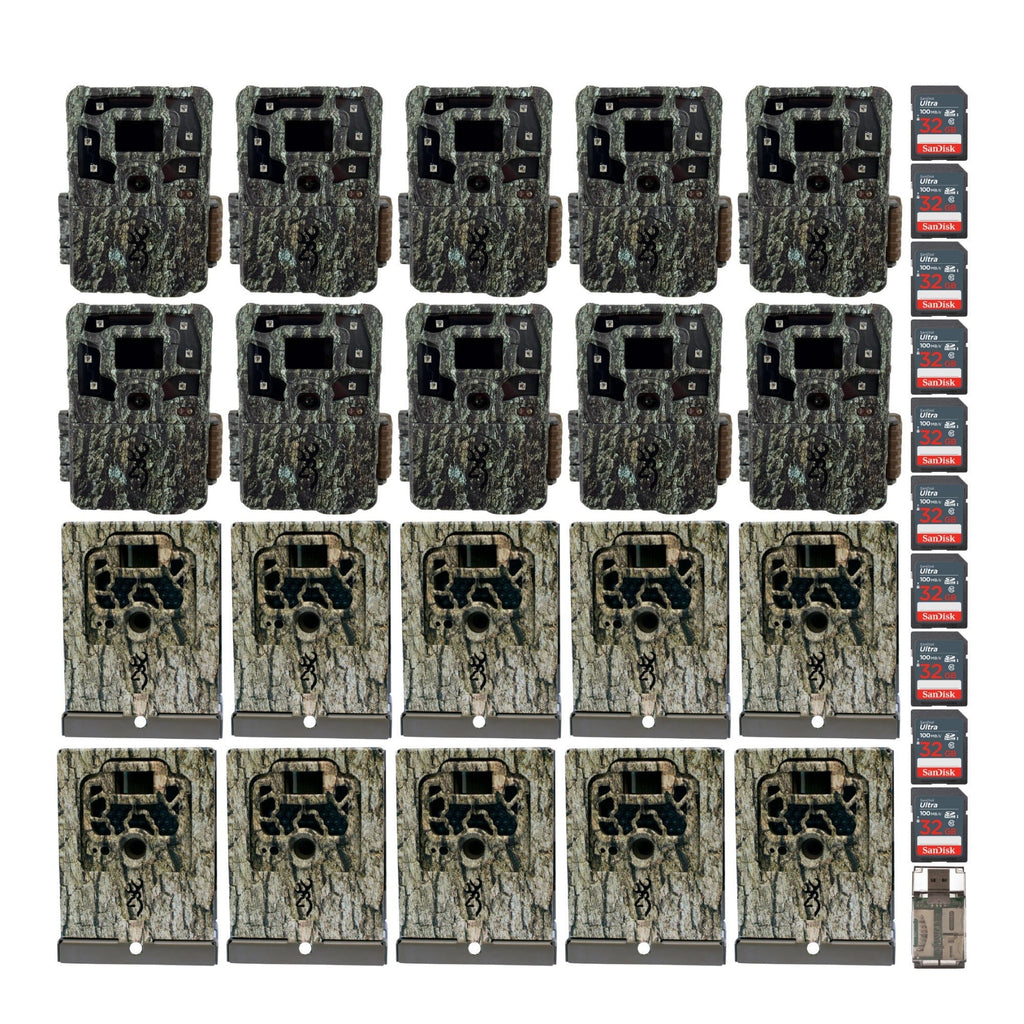 Browning Strike Force Pro X 1080 Trail Camera with Security Box Bundle (10-Pack)