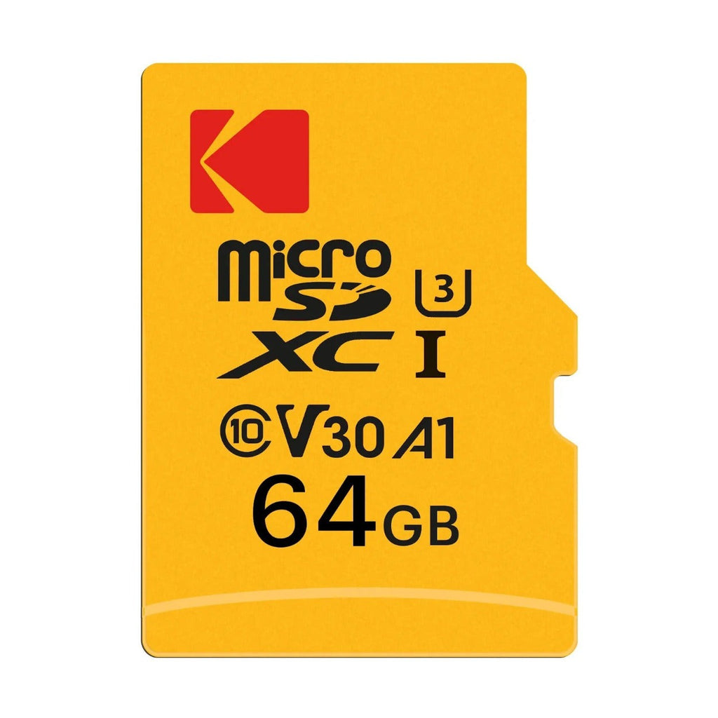 Kodak 64GB Ultra Performance Class 10 UHS-I U3 V30 A1 microSDXC Memory Card with SD Adapter