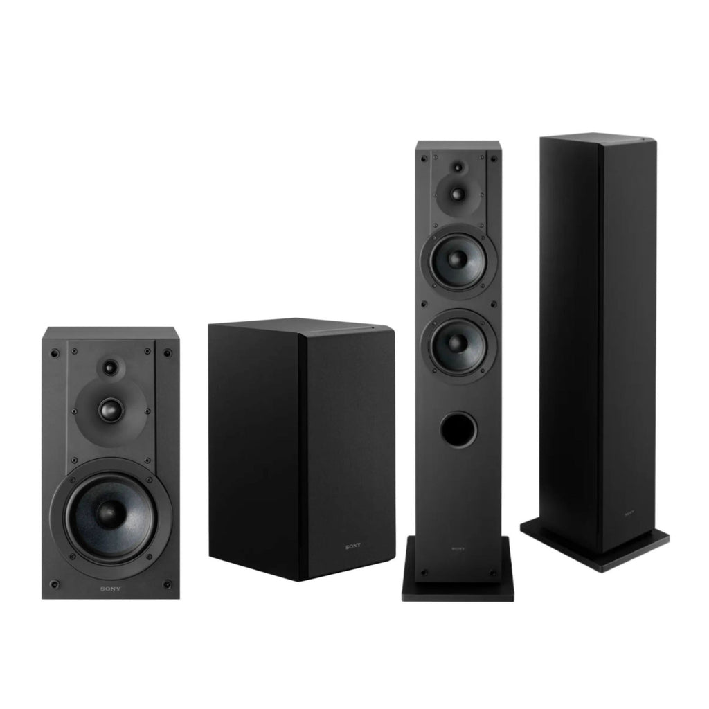 Sony 3-Way Bookshelf Speakers (Pair) with Floorstanding Speaker (Pair) Bundle