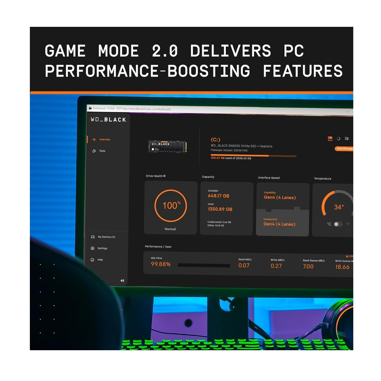Western Digital SanDisk WD_BLACK 4TB SN850X NVMe Internal Gaming SSD (Gen4 PCIe, M.2 2280)