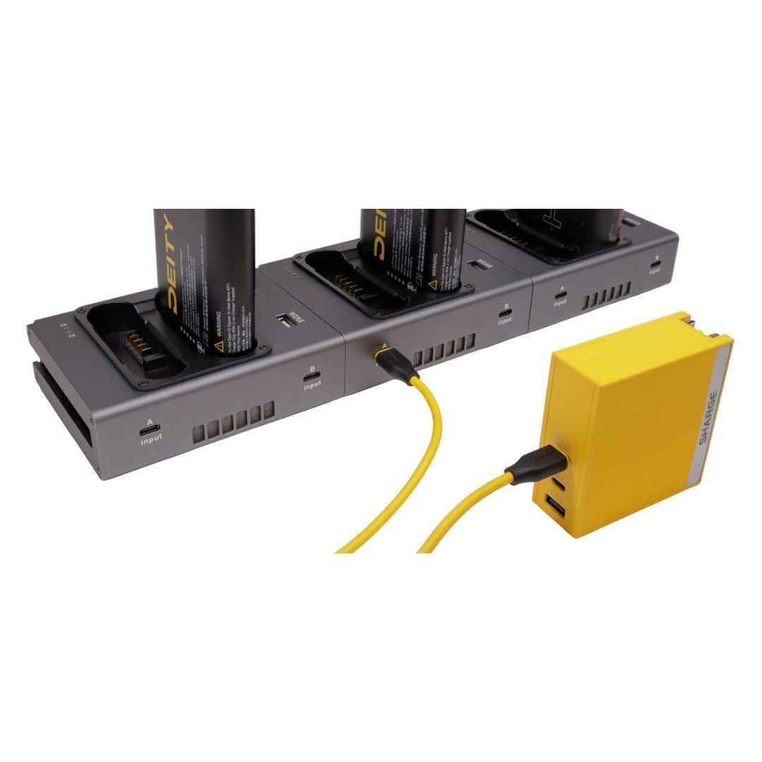 Deity S-95 Smart Battery with DQC2 Battery Charger, and 140 Watt GaN Pro USB-C Power Adapter