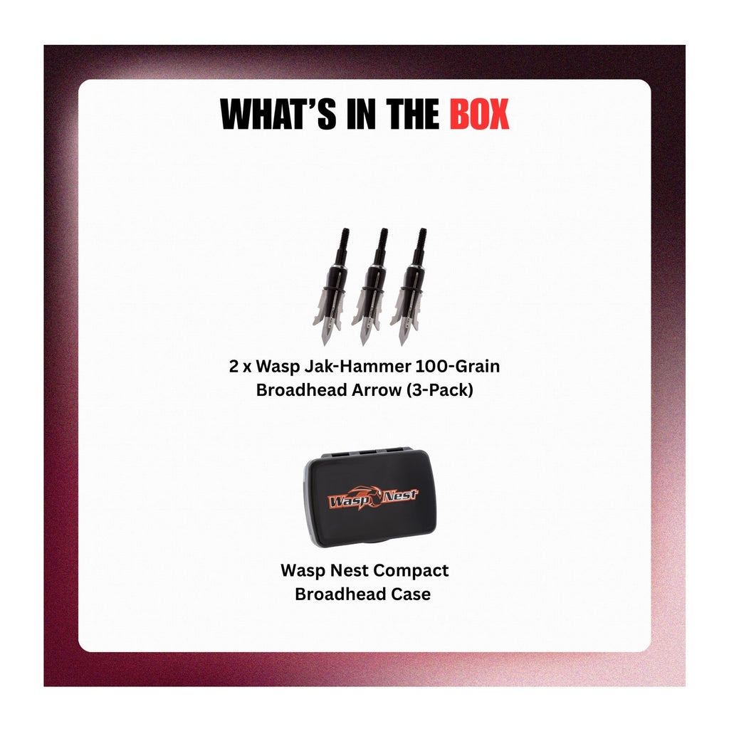 Wasp Jak-Hammer 125-Grain Broadhead Arrow (6-Pack) with Case Bundle